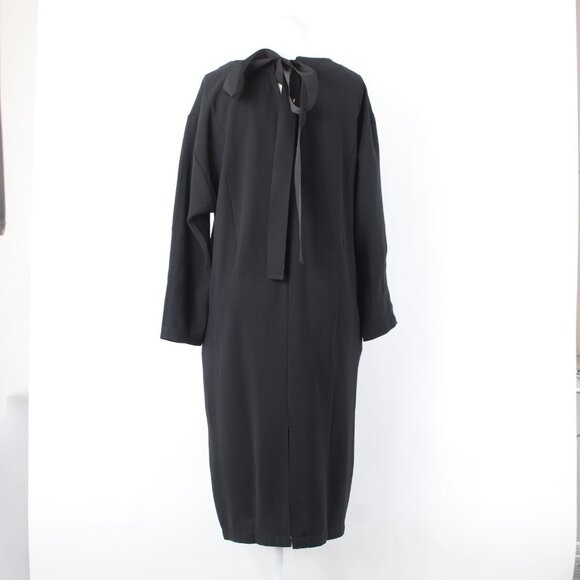 Chicos Dress Sz 0 Black Crepe Pockets Polyester Midi Dress - Picture 7 of 13